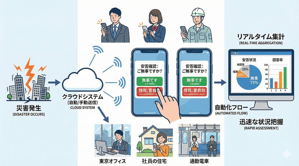 安否確認システムの基本機能と仕組み