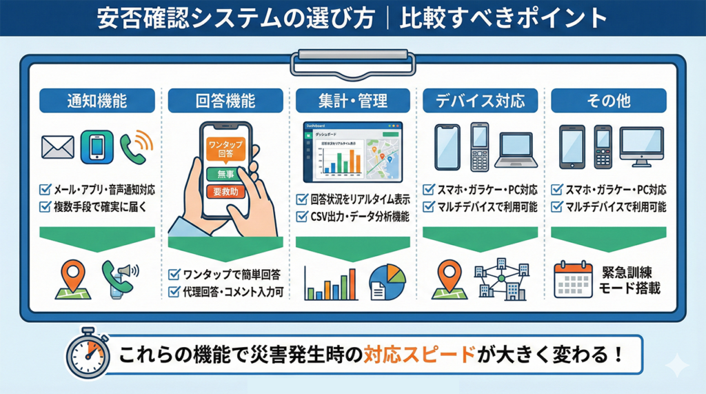 安否確認システムの選び方｜比較すべきポイントとは