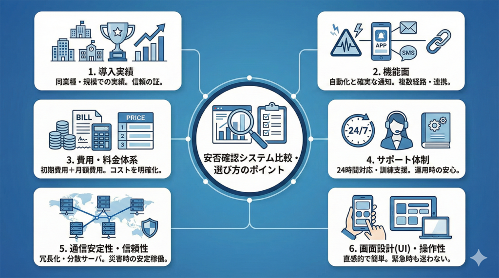 安否確認システムを比較する前に知っておきたい選び方のポイント