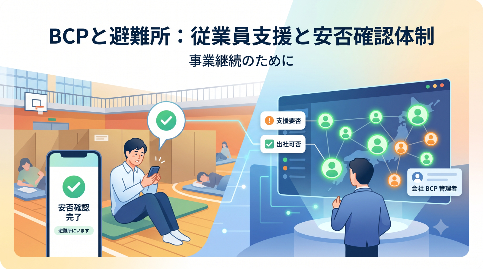 避難所とBCPの関係とは？従業員支援と事業継続に必要な安否確認体制