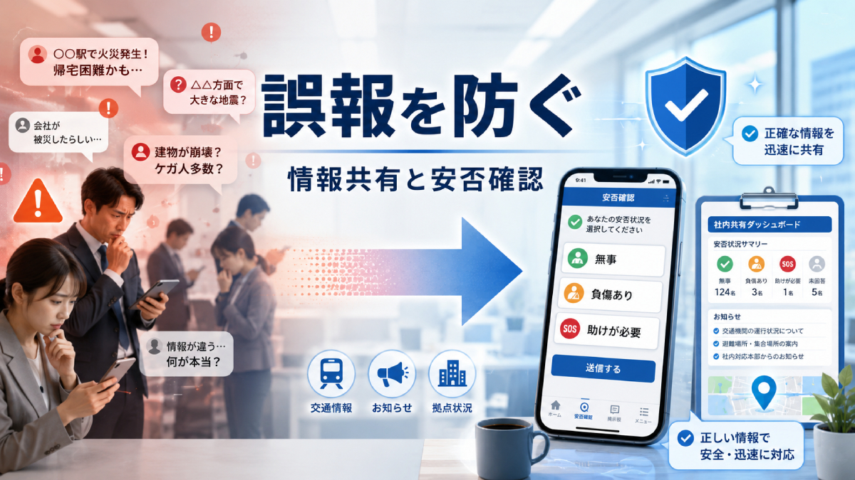 誤報による混乱を防ぐには？｜企業が取るべき情報共有と安否確認のポイント