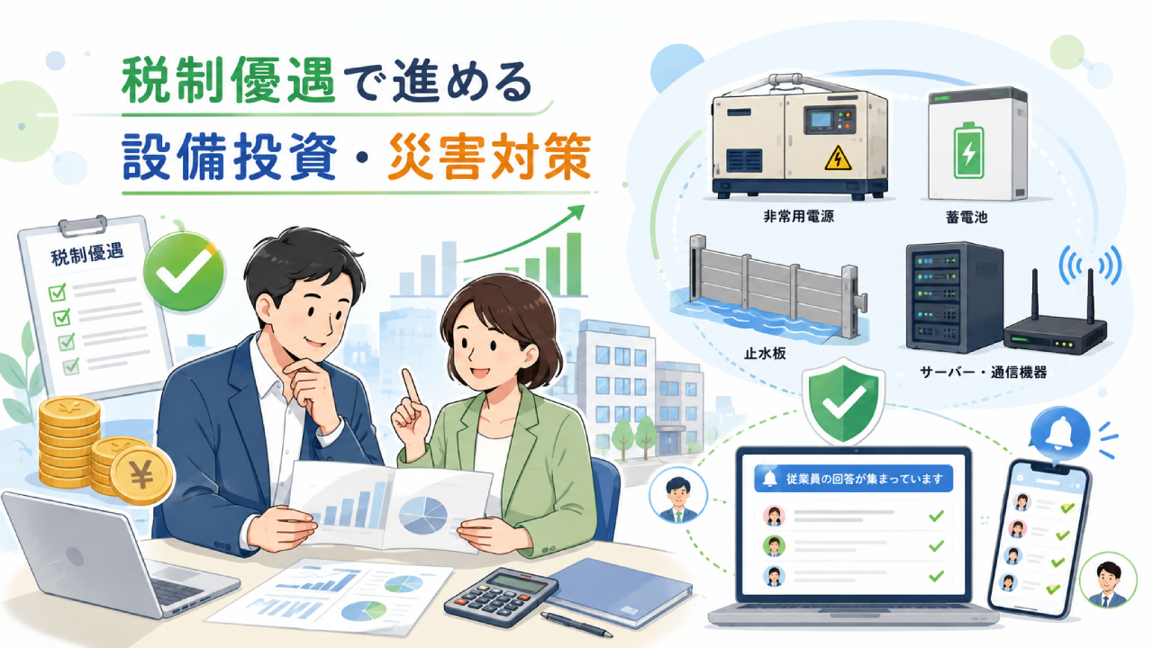 中小企業が活用できる税制優遇制度とは？設備投資・災害対策との関係